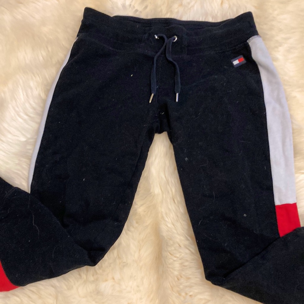 Tommy Hilfiger Black and Red Track Pants